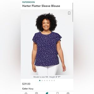 Papermoon Harter Flutter Sleeve Blouse